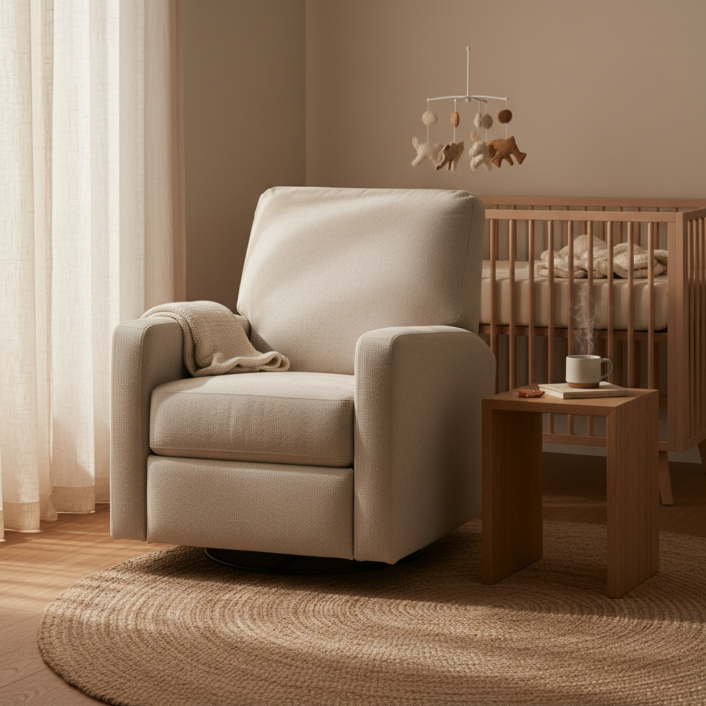 best nursery chair Prime Day sale Mamazing glider recliner in a soft neutral nursery