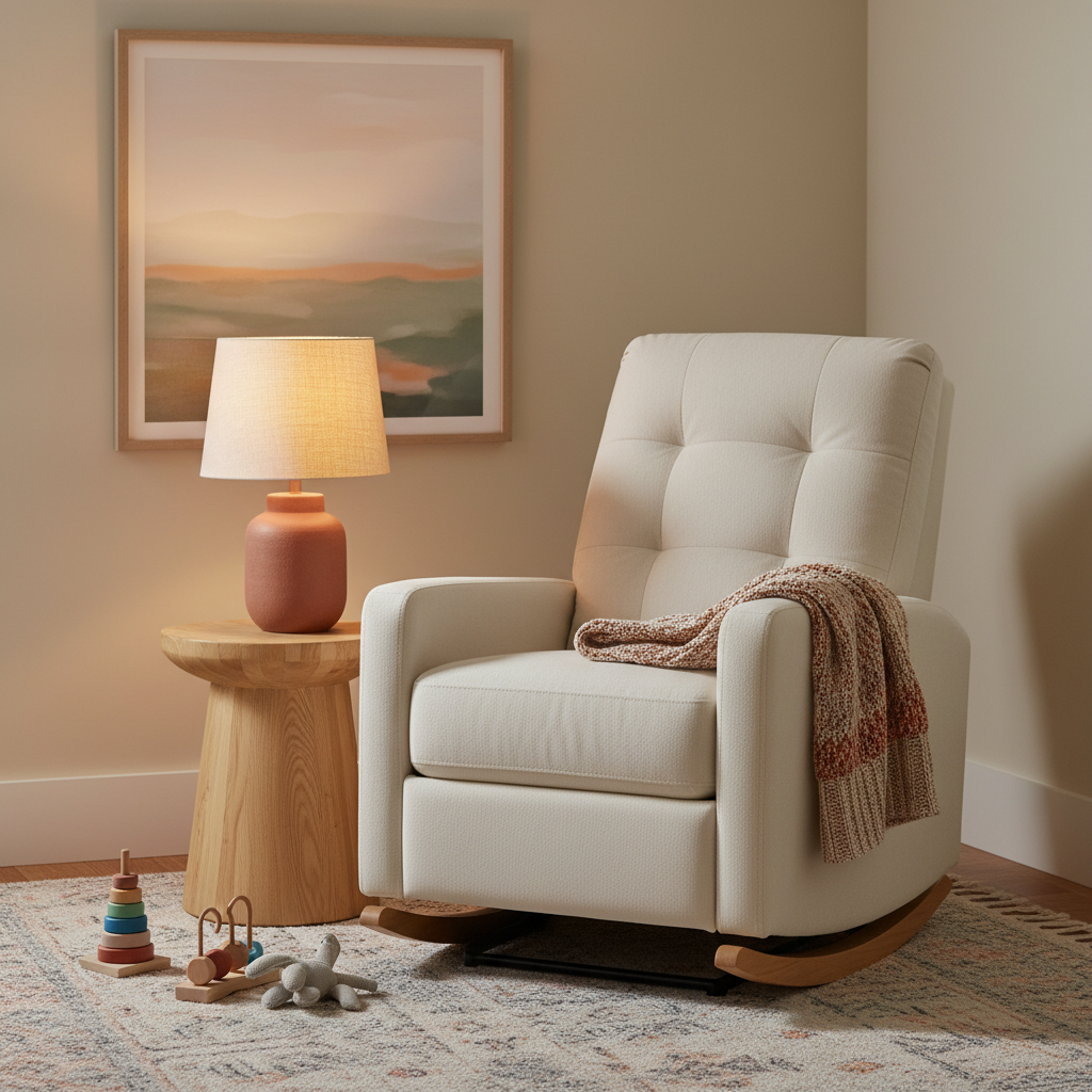 Premium rocking recliner in a cozy nursery corner