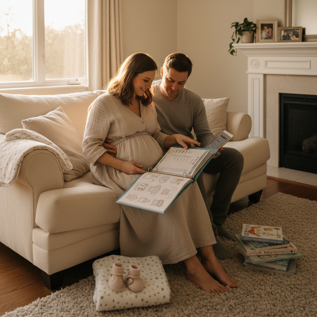 Twin pregnancy guide illustration for expecting parents