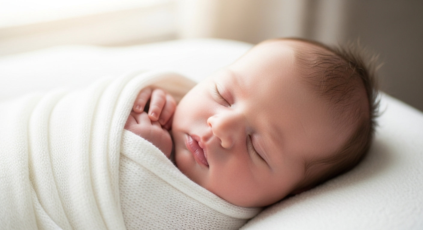 Parent checking diaper while soothing a gassy newborn