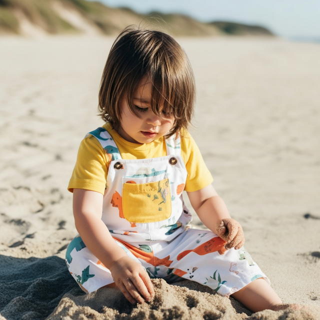 girl play on the beach