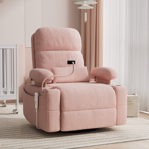 Lullapod Zen Nursery Recliner with Adjustable, Swivel & Lift-Up Armrests