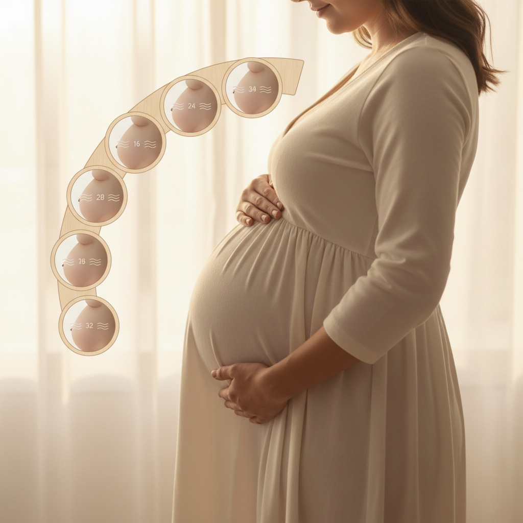 Twin pregnancy belly week by week visual guide cover (12 to 36 weeks)