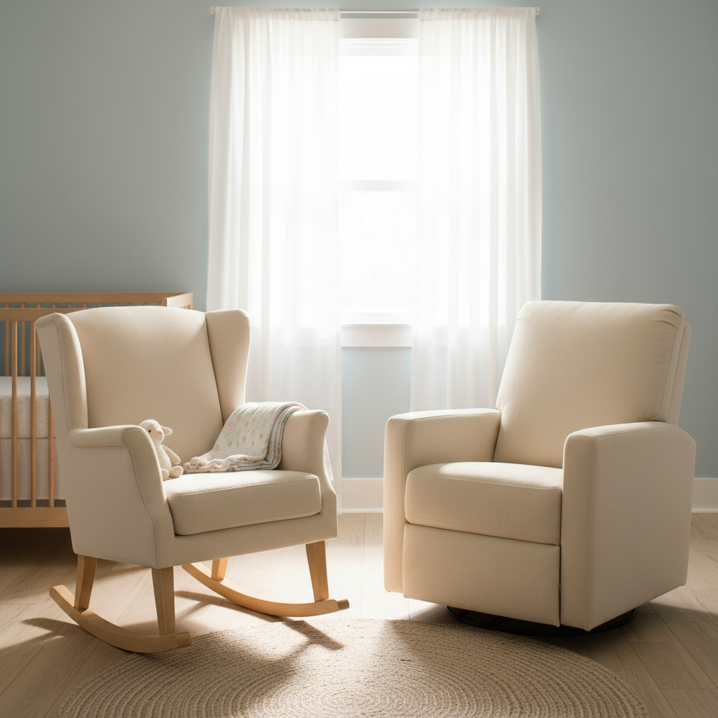 Rocking chair vs recliner for nursery side by side comparison