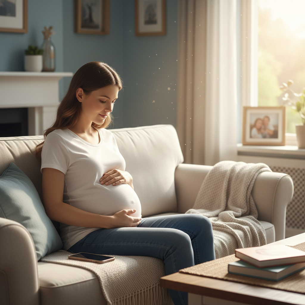 Decreased fetal movement guide illustration for pregnant moms