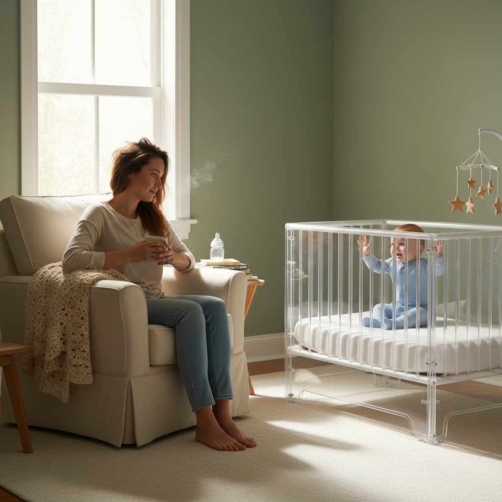 Baby waking up early guide with calm nursery scene