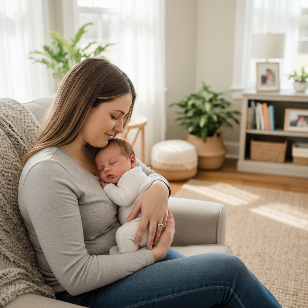 Parent holding a newborn safely with full head and neck support