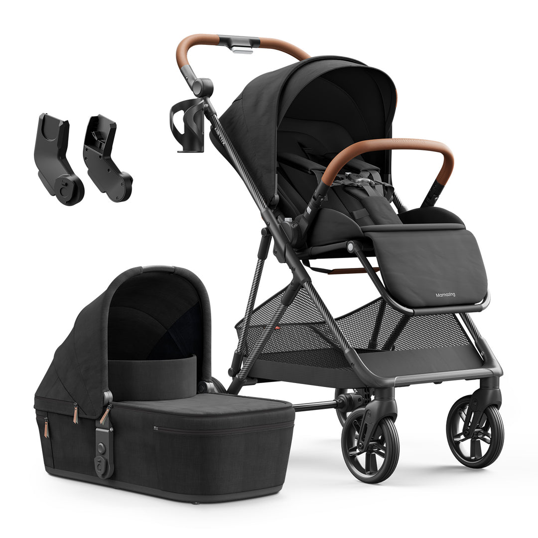 MAMAZING Air Lux Lightweight Travel Stroller With Bassinet, Cinder