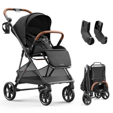 Air Lux Baby Stroller – Lightweight Carbon Fiber Frame, One-Hand Fold & Reversible Seat