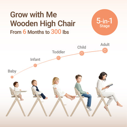 GrowPod Pro Wooden High Chair