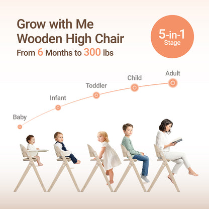 GrowPod Pro Wooden High Chair