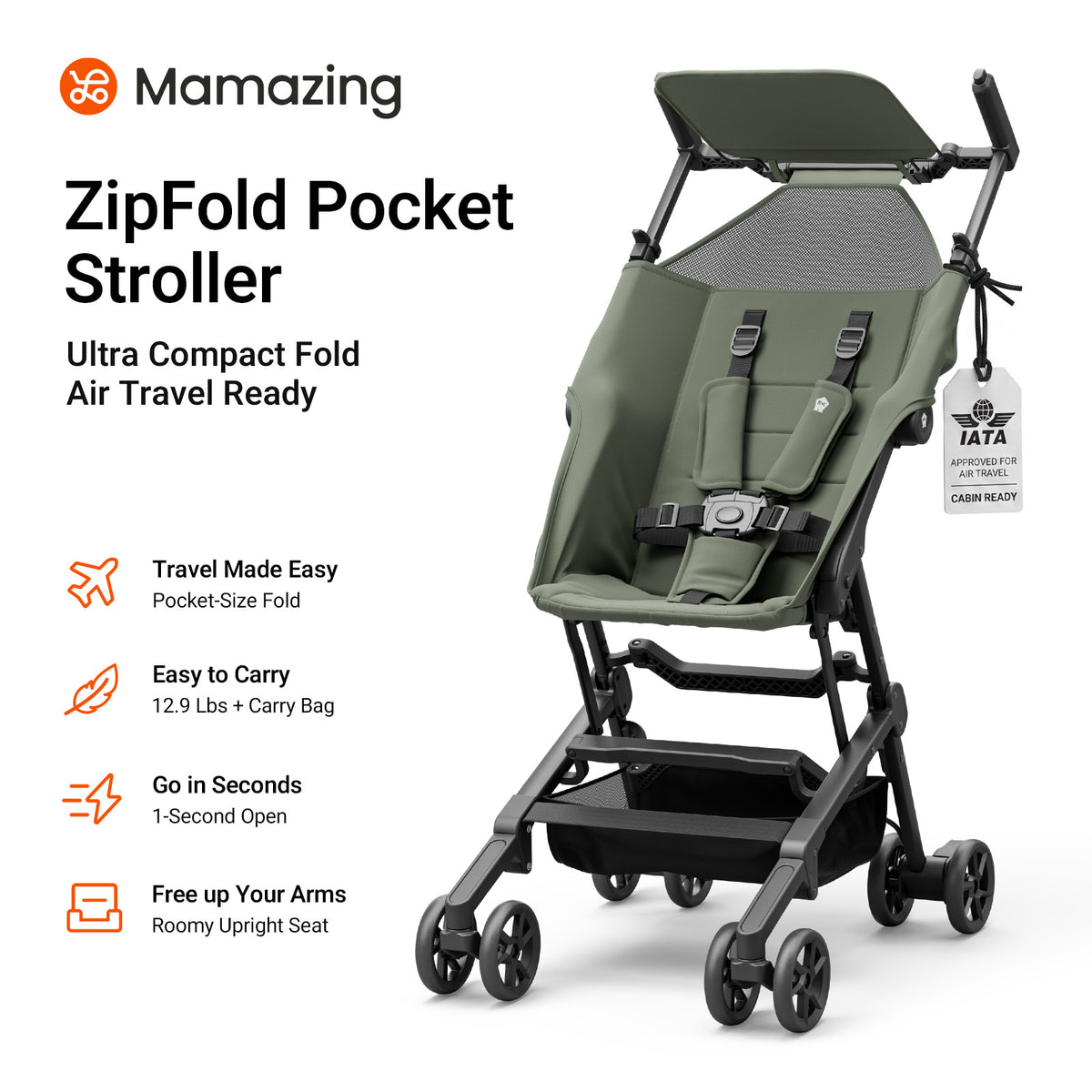 ZipFold Pocket Stroller