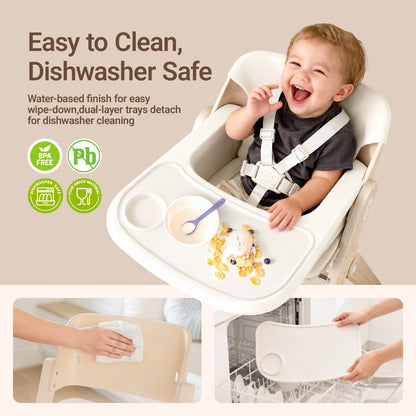 GrowPod Pro Wooden High Chair