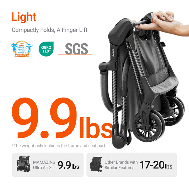 Ultra Air X The best Travel stroller (With Safety Belt & Travel Bag)
