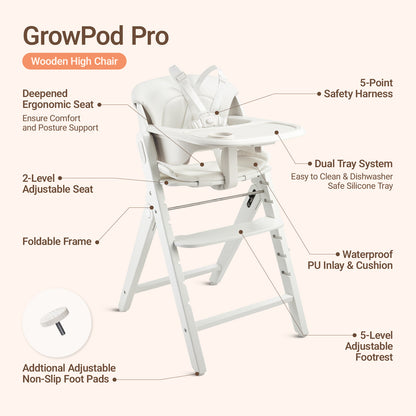 GrowPod Pro Wooden High Chair