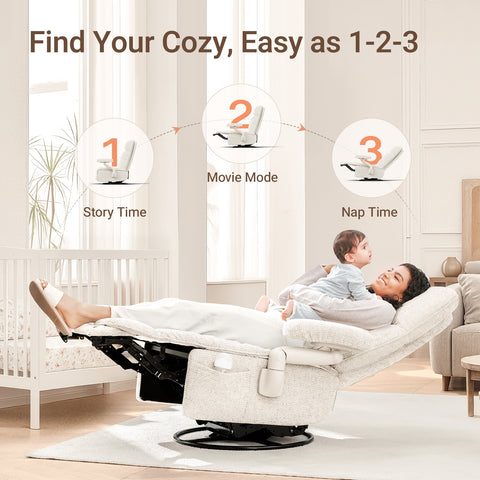 Lullacloud Nursery Chair with Removable Cover for Breastfeeding