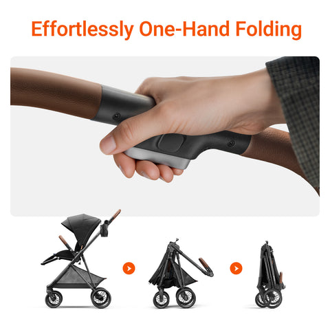 Air Lux Baby Stroller – Lightweight Carbon Fiber Frame, One-Hand Fold & Reversible Seat