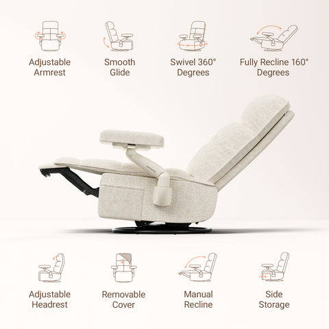 Lullacloud Nursery Chair with Removable Cover for Breastfeeding