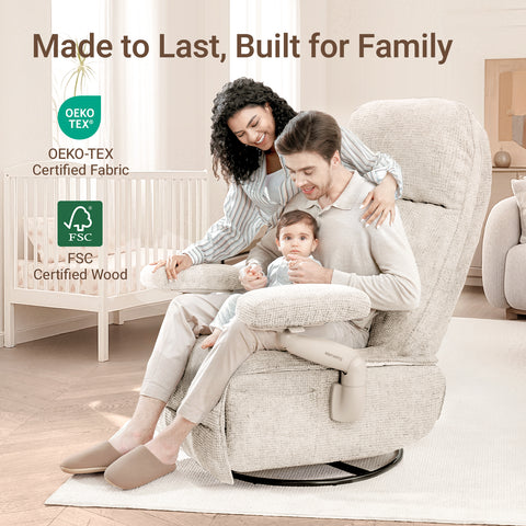 Lullacloud Nursery Chair with Removable Cover for Breastfeeding