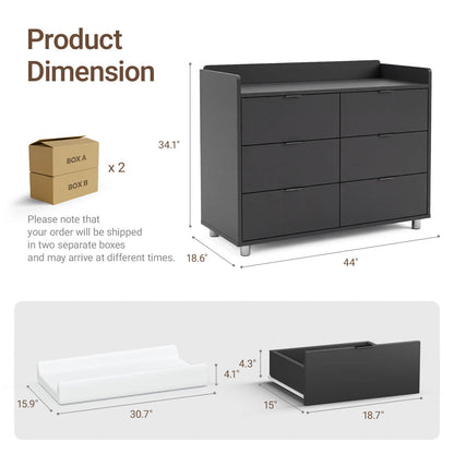 Keeva Pro 6-Drawer Double Dresser