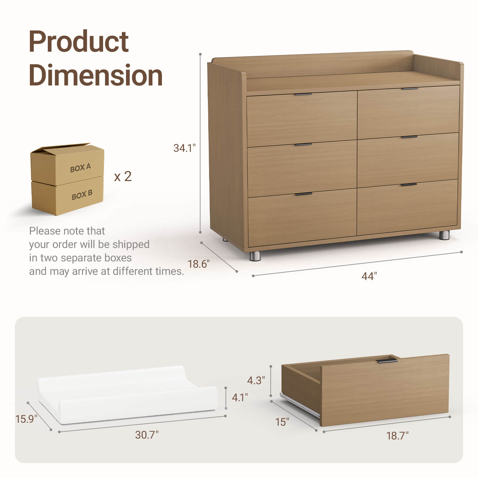 Keeva Pro 6-Drawer Double Dresser