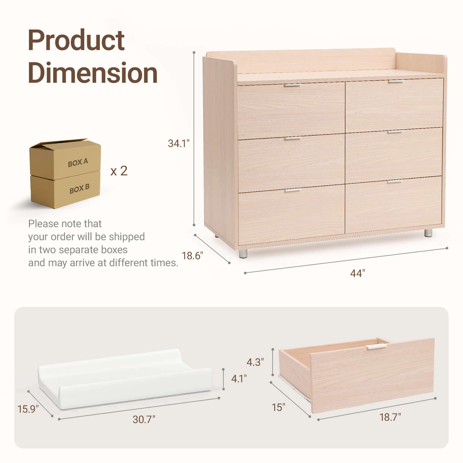 Keeva Pro 6-Drawer Double Dresser