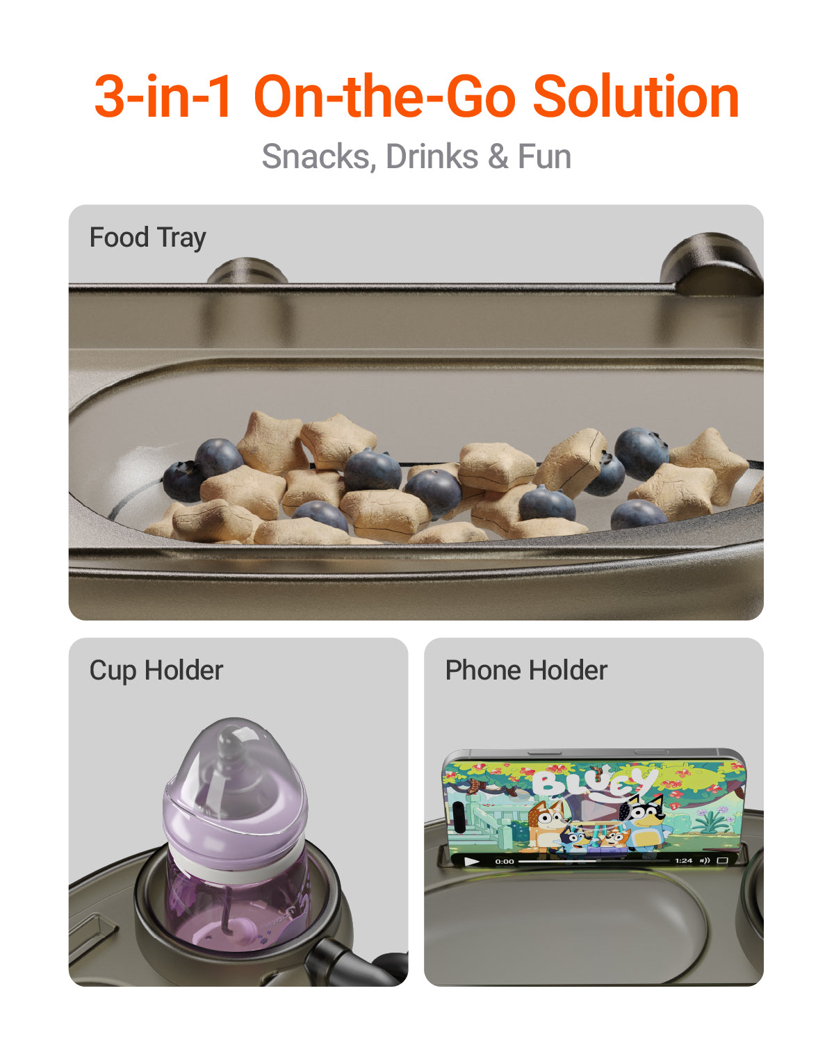 Universal Flexi-Grip Stroller Tray