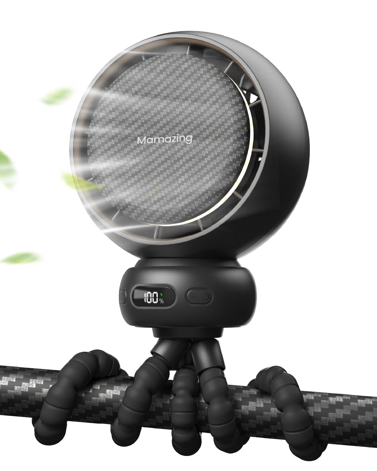 Auto-Oscillating Portable Stroller Fan with LED