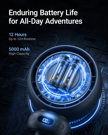 Auto-Oscillating Portable Stroller Fan with LED