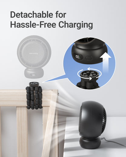 Auto-Oscillating Portable Stroller Fan with LED