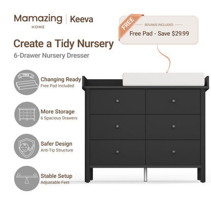 Keeva 6-Drawer Double Dresser