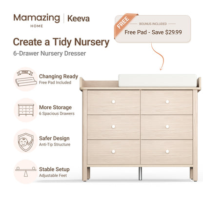 Keeva 6-Drawer Double Dresser