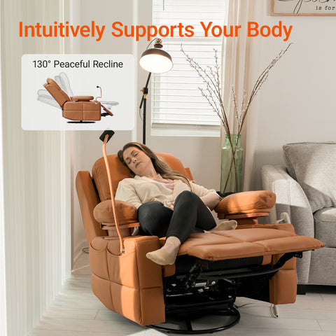 Lullapod Nursery Recliner with Adjustable, Swivel & Lift-Up Armrests