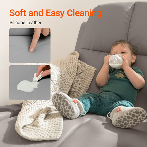 Lullapod Nursery Recliner with Adjustable, Swivel & Lift-Up Armrests