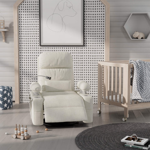 Lullapod Zen Nursery Recliner with Adjustable, Swivel & Lift-Up Armrests